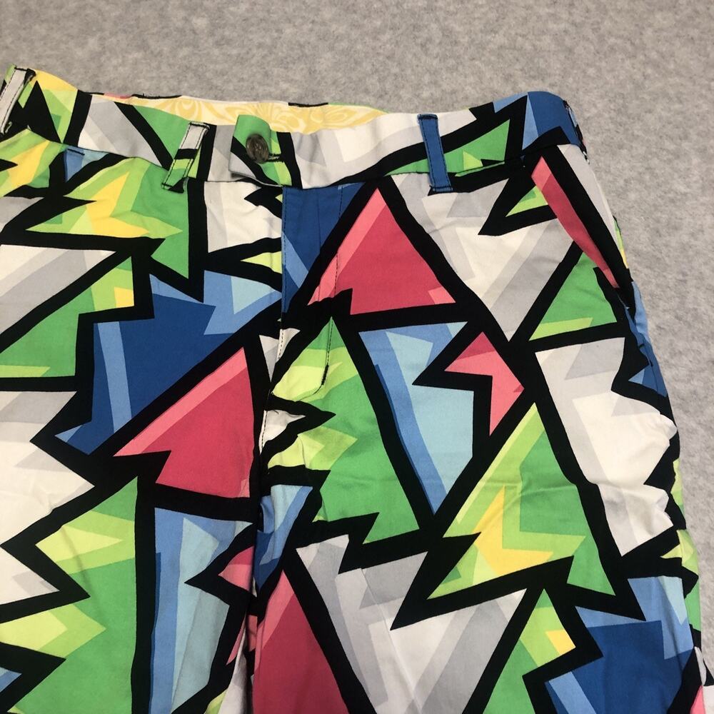 Loudmouth Golf Shorts Mens Size 30 Crystal Geometric Abstract Neon Multicolor - Picture 5 of 5